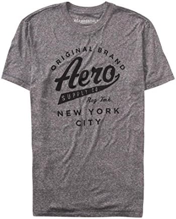 Aeropostale Men's Aero Supply Co Script Graphic T Shirt S Medium Heather Grey