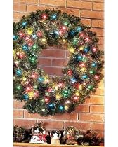 48" Pre-lit Windsor Pine Artificial Christmas Wreath - Multi Mini Lights