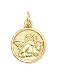 14k Polished Angel Charm