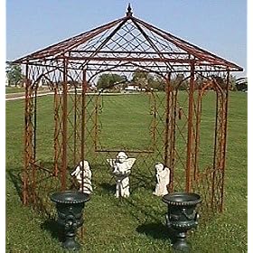 Gazebo Arbor Wrought Iron Garden Accent
