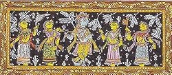 Religious Art of India Home Decor Patachitra Paintings Organic Color on Paper 12.25 x 5.25 inches (pata260)