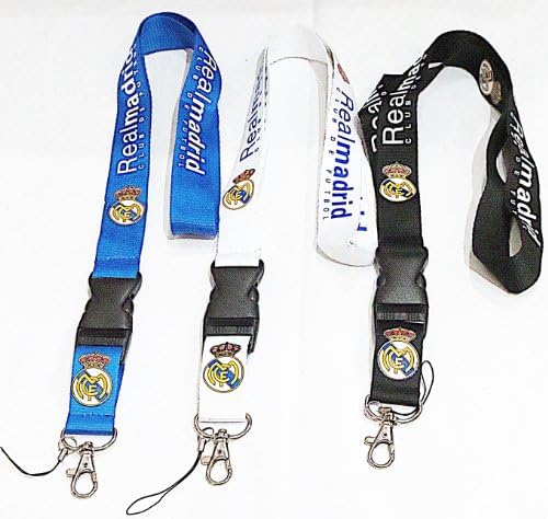 Real Madrid Keychain Lanyard Combo White,Black &amp; Blue