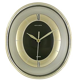Timekeeper Products LLC 11-1/2-Inch Gold and Black Oval Wall Clock