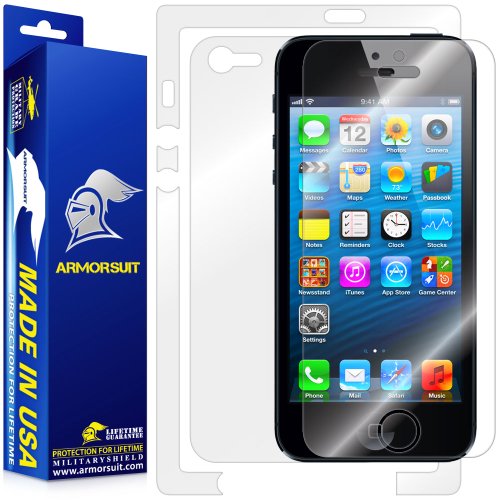 ArmorSuit MilitaryShield - Apple iPhone 5 Screen Protector Shield, Full Body Skin Protector and Lifetime Replacements