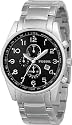 Fossil Men's Black Dial & Stainless Steel Watch