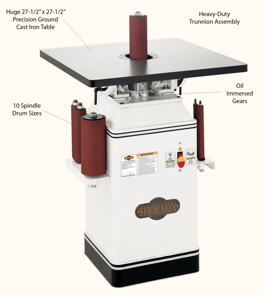 SHOP FOX W1686 1 HP Oscillating Spindle Sander Power Spindle Sanders