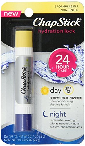 ChapStick Day & Night Hydration Lock Lip Balm, 0.15 oz (Pack of 2)