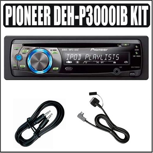Pioneer DEH-P3000IB in-Dash MP3/WMA/WAV CD Receiver Plus Accessory Outfit - Pioneer APIODEHP3000K1