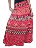 Designer Wrap Around Cotton Skirt Red Tribal Printed Indian Clothing