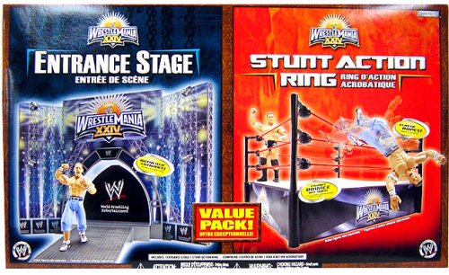 Childrens Toyshop  Toys : WWE Wrestling Ring Exclusive Wrestlemania 24 Stunt Action Ring with Entrance Stage