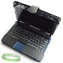 New Acer Aspire One AOD150 w/ Screen Size 10.1 Black Executive Leather Carrying Cover + Vangoddy tm, Live*Laugh*Love wrist band!!!( Netbook Not Included )