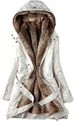 Elain Women Thicken Warm Winter Coat Hood Parka Overcoat Long Jacket Outwear (M, Beige)