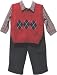 BTK Boys Boutique Holiday or Christmas 3 PC Corduroy Navy Pants Plaid Shirt and Argyle Sweater Vests Set for Boy's 2T - 7
