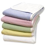 Trend Lab Seersucker and Flannel Crib Blanket in Sage Green