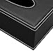 HOMETEK Luxury PU Leather Rectangular Tissue Box Holder Cover Case Tray Pumping for Home Office Car Automotive Black