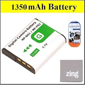 Sony Cyber-shot DSC-H90 Digital Camera Battery - Premium NP-FG1 Battery + LCD Screen Protectors + Micro Fiber Cleaning Cloth