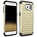 Galaxy S7 Edge Case, RANZ Black/ Gold Spot Diamond Studded Bling Crystal Rhinestone Dual Layer Hybrid Cover Silicone Rubber Skin Hard Case For Samsung Galaxy S7 Edge
