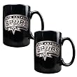 San Antonio Spurs 2pc Black Ceramic Mug Set - Primary Logo NBA Basketball