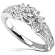 7/8ct TW Round Brilliant Diamond Engagement Ring in 14K White Gold