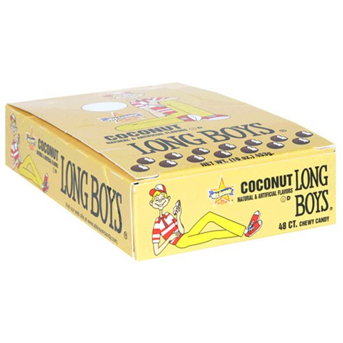 Atkinson Candy Company, Long Boys Coconut, 0.39-Ounce, 48-Count Boxes (Pack of 4) by Atkinson