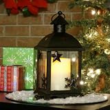 Small Winter Lantern w/ Flameless Candle - Bronze Case Pack 6