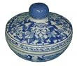 Blue and white chinese porcelain box with lid - 5"D