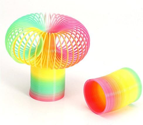 Magic Rainbow Spring Colorful Plastic Spring Toy for Kids Birthday Party Favors Gift ( 4 Inch)