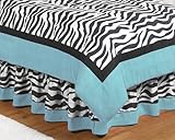 Queen Bed Skirt for Turquoise Funky Zebra Bedding Sets by JoJo Designs