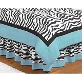 Queen Bed Skirt for Turquoise Funky Zebra Bedding Sets by JoJo Designs
