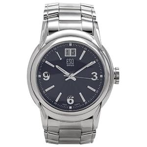 ESQ by Movado Men's Quest Stainless Steel Bracelet Black Dial Watch #07301225