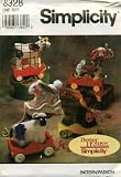 Simplicity Decorative Pull Toys, Cow, Sheep, Rabbit, Elephant, Bear Sewing Pattern # 8328