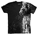 White Tiger Stripe T-Shirt by The Mountain Evolution Line of 100% Cotton Short Sleeve Shirts fits Teens & Adults