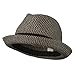 Jeanne Simmons Men's Fedora with Paper Straw Braid - Black Grey XL