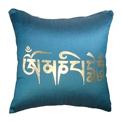 Metallic Buddhist Mantra Decorative Buddha Pillow