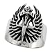 Surgical Steel Dagger Cross & Wings Goth Ring Blackened finish 1 1/16 in. (27mm) wide, sizes 9 to 15