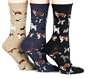 Hot Sox Women's Dogs Trouser Sock, Black, Denim, Hemp, 3-Pack