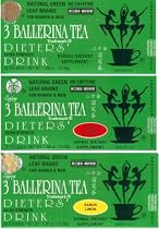 3 Ballerina Tea Extra Strength All Natural Dieters Drink Sampler Value Pack (1x Lemon, 1x Cinnamon, 1x Orange, 1x Regular Flavors) - 72 Tea Bags in 4 Boxes (7.52 Oz)