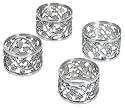 Ginkgo Grape Leaf Pewter Napkin Rings, Set of 4