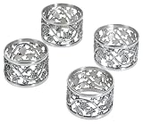 Ginkgo Grape Leaf Pewter Napkin Rings, Set of 4