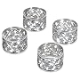 Ginkgo Grape Leaf Pewter Napkin Rings, Set of 4