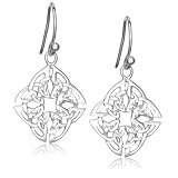 Sterling Silver Filigree Celtic Open Drop Earrings