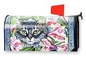 KITTY CAT Kitten Azelea Garden Decor Decorative Art Print 100% Magnetic Mailbox Cover Wrap Top