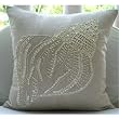 Sea Shell - Throw Pillow Covers - Cotton Linen Pillow Cover with Jute & Mother Of Pearl Embroidery