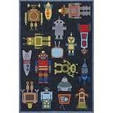 Whimsy Steel Blue Kids Rug Size: 3' x 5' Rectangle