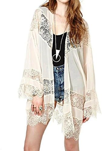 Vintage Women Floral Print Long Loose Kimono Cardigan Blouses Beach Cover Up