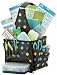 Creative Options 937-080 Soft-Sided Free-Standing Canvas Craft Bag with Small Utility Box, Chocolate Brown with Multi-Dot Pattern