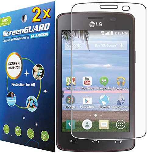 2x LG Sunrise L15C L15G / Lg Lucky L16C L16G Premium Clear LCD Screen Protector Guard Kit (2 pieces by GUARMOR)