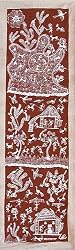 Tribal Art in India Warli Paintings Asian Decor 16 x 34 inches (warli066)