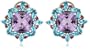 Sterling Silver Pink Amethyst w/ Blue Topaz and Tourmaline Accent Earrings