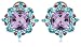 Sterling Silver Pink Amethyst w/ Blue Topaz and Tourmaline Accent Earrings